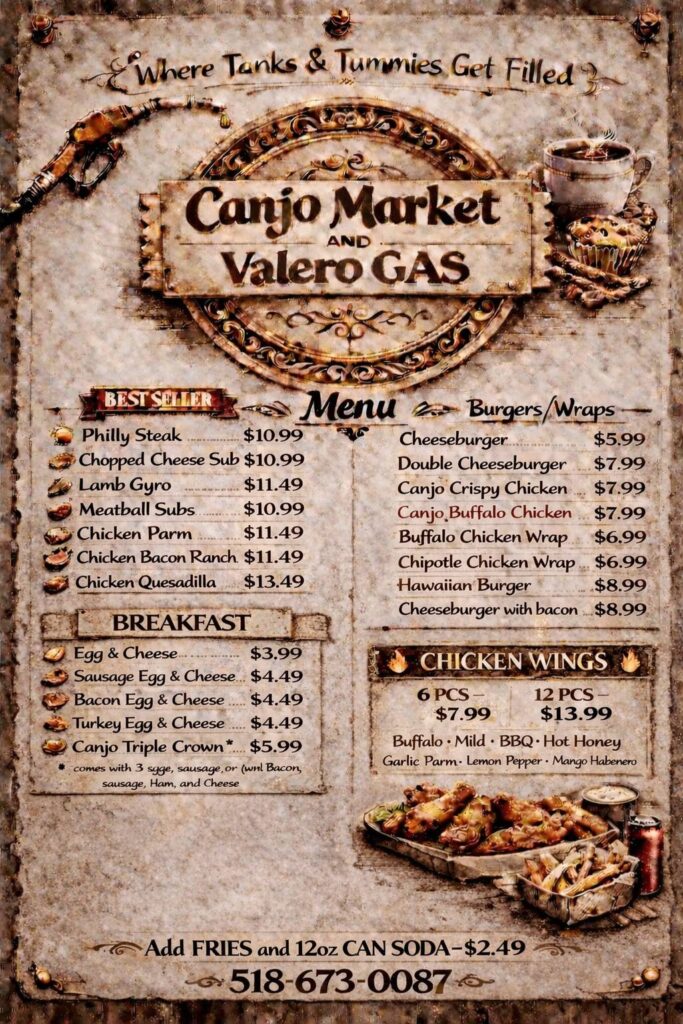 Canjo Market Menu 1